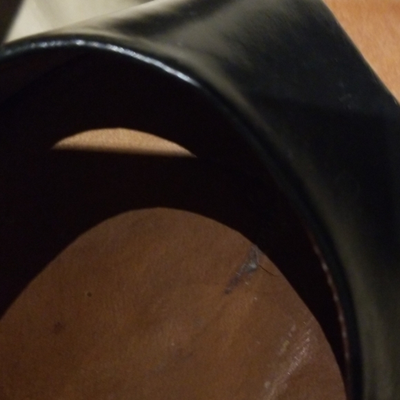 Banana Republic black peeptoe w. Brown round heel - Picture 7 of 8